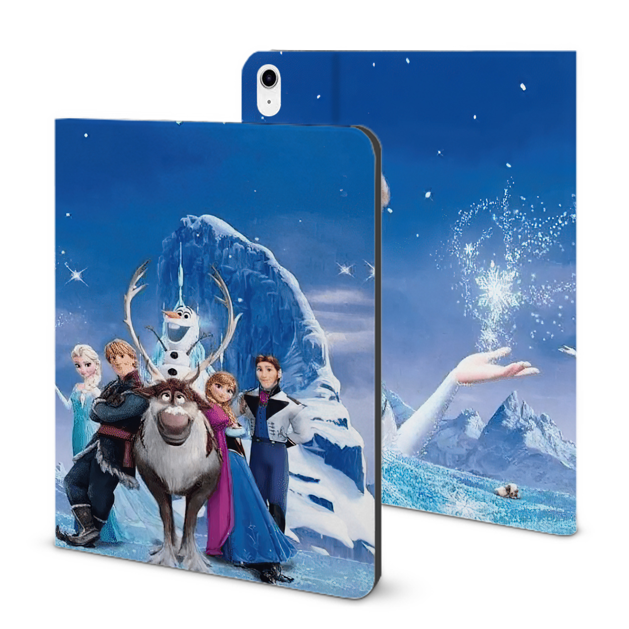 （画像用） アナと雪の女王 アンナ エルサ Frozen Anna Elsa IPad ケース ブック型 PUレザー TPU 耐衝撃 軽量 薄型 ペン収納なし 全面保護 IPad 各モデル対応